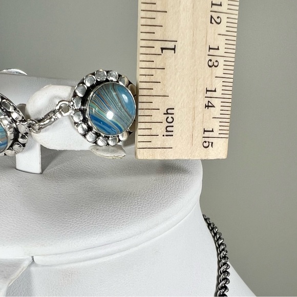 Rainbow Calsilica Leopard 925 Gemstone Pendant Bracelet Earrings Only Set - Picture 7 of 10